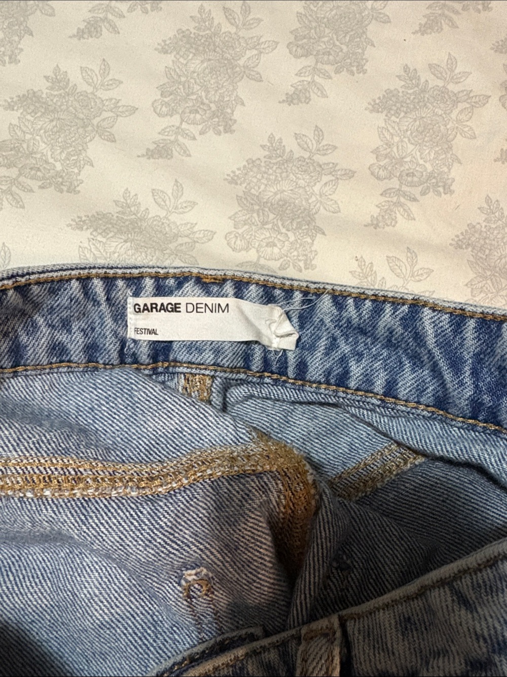 Garage Light Blue Distressed High-Rise Jean Shorts - Picture 3 of 3